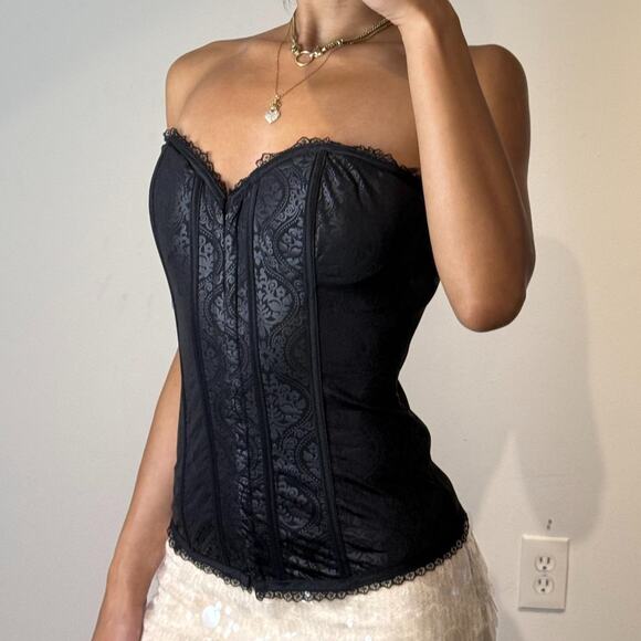 Black Printed Corset - Picture 2 of 5